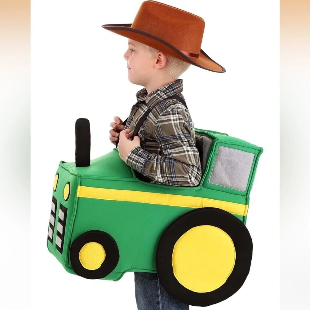 Toddler Ride-in Tractor Costume Foam Farm Halloween Costume Outfit john deere